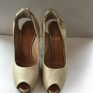 Giuseppe Zanotti Design Hammered Gold size 41 with 4 3/4 " heel